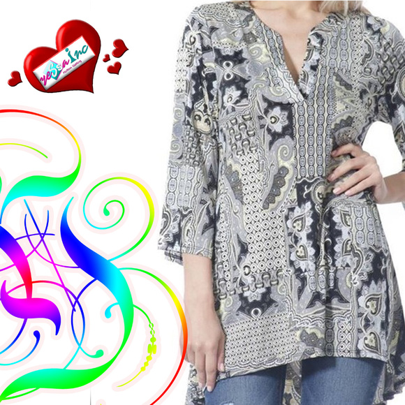 3/4 Sleeve tunic TOP - Picture 3 of 4